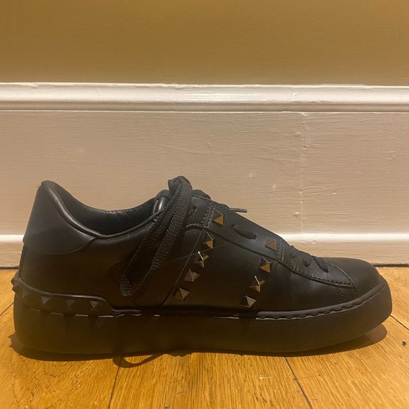 Black Valentino Garavani Rockstud Sneakers (Size 7).  Gently used. - Picture 2 of 8
